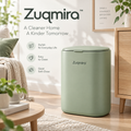 Zuqmira™ Soft-Close Trash Can – Modern Matte Sage Green Waste Bin with Silent Lid for Bedroom, Living Room, Bathroom &amp; Home Office