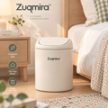Zuqmira™ Modern Trash Can with Soft-Close Lid – Stylish Minimalist Waste Bin for Living Room, Bedroom &amp; Office (Sage Green &amp; Cream)