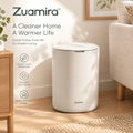 Zuqmira™ Nordic Minimalist Trash Can with Lid – Ceramic-Touch Matte Wastebasket for Bedroom, Living Room &amp; Home Office